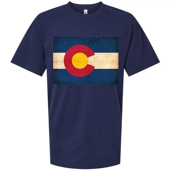 Denver Flag Grunge Colorado Sueded Cloud Jersey T-Shirt