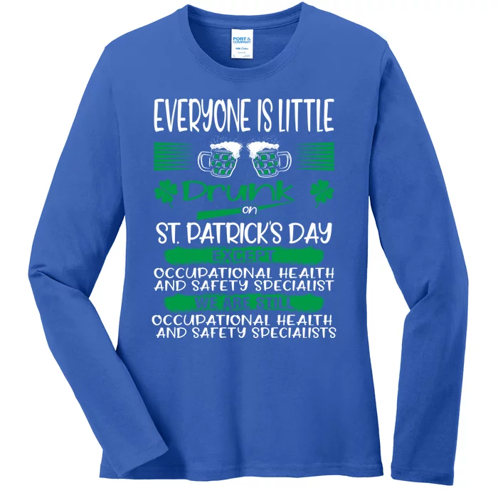 Drunk Except Occupational Health Safety Specialist Irish Gift Ladies Long Sleeve Shirt