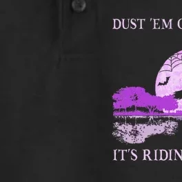 Dust Em Off Ladies ItS Riding Season Witch Halloween Dry Zone Grid Performance Polo