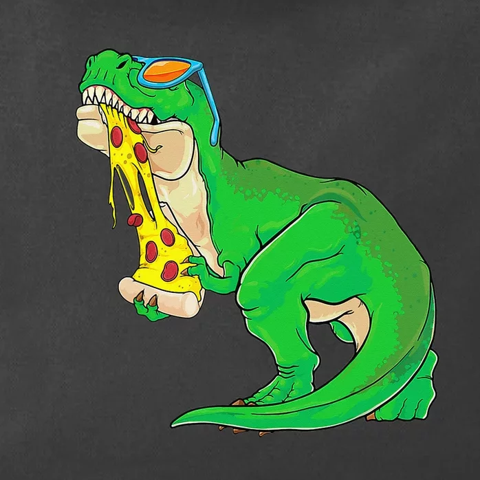 dinosaur eating pizza pizzasaurus t rex Zip Tote Bag