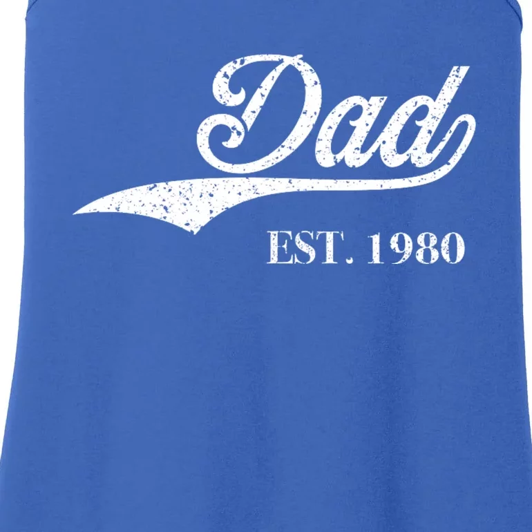 Dad Est.1980 Perfect FatherS Day Great Gift Love Daddy Dear Ladies Essential Tank