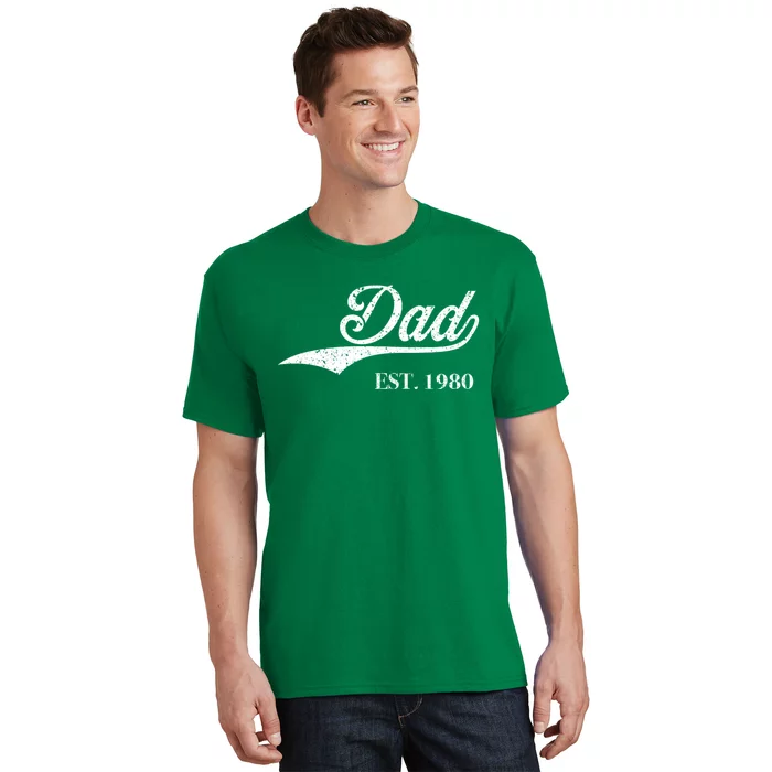 Dad Est.1980 Perfect FatherS Day Great Gift Love Daddy Dear T-Shirt