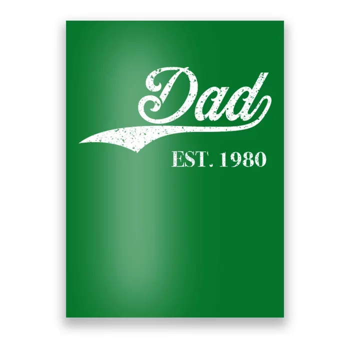 Dad Est.1980 Perfect FatherS Day Great Gift Love Daddy Dear Poster