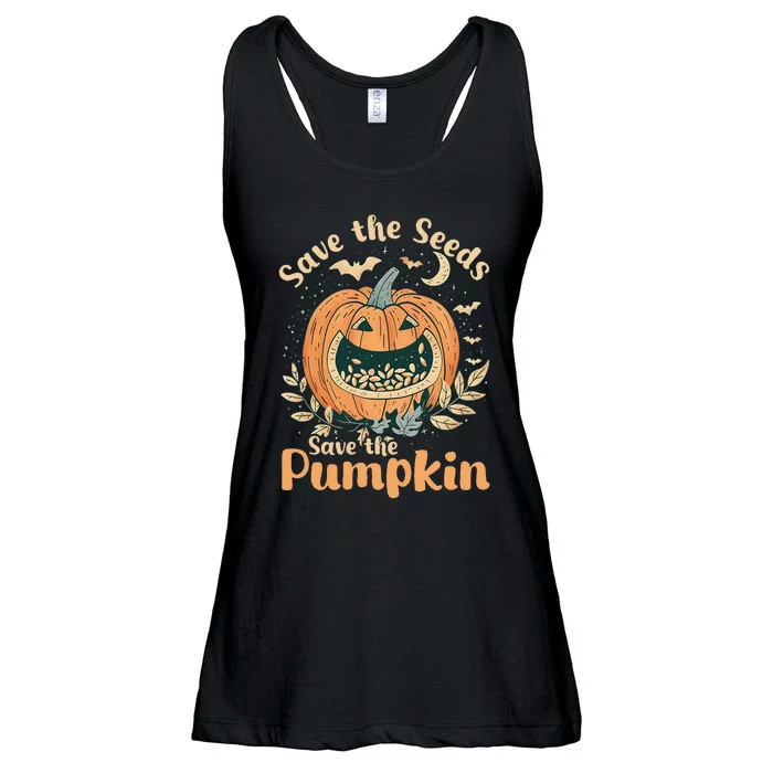 DonT Eat Pumpkin Seeds Save Seeds Save Pumpkins Ladies Essential Flowy Tank