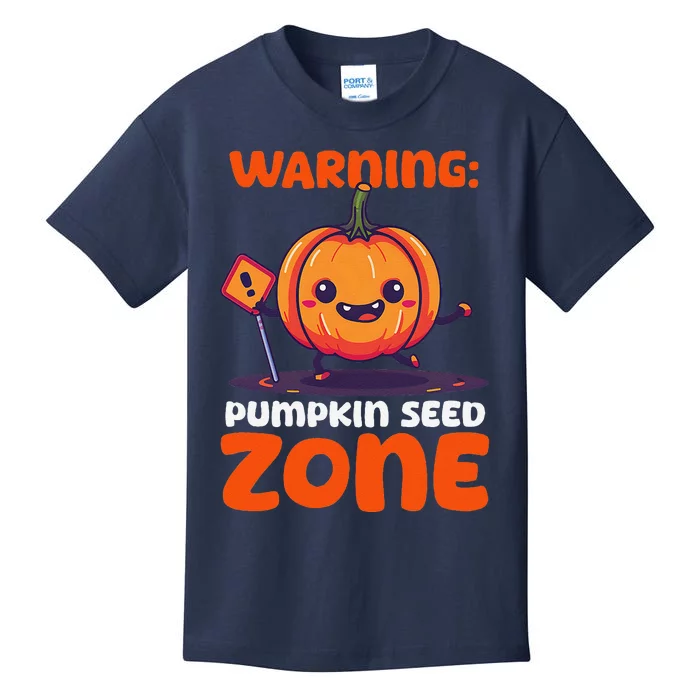 DonT Eat Pumpkin Seeds Warning Pumpkin Seed Zone Kids T-Shirt