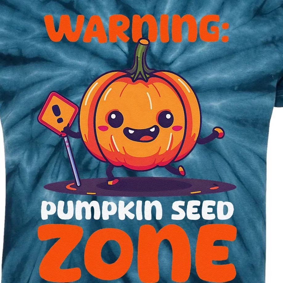 DonT Eat Pumpkin Seeds Warning Pumpkin Seed Zone Kids Tie-Dye T-Shirt