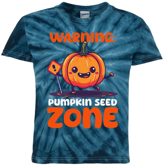 DonT Eat Pumpkin Seeds Warning Pumpkin Seed Zone Kids Tie-Dye T-Shirt