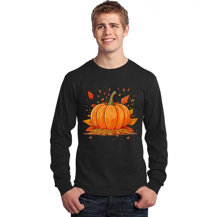 DonT Eat Pumpkin Seeds Pumpkin And Scattered Seeds Tall Long Sleeve T-Shirt