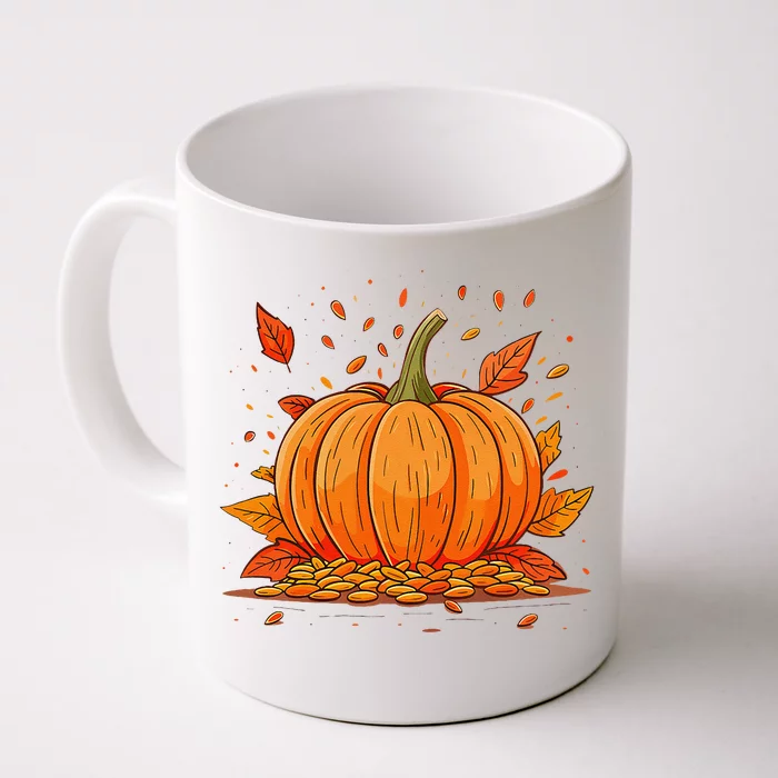 DonT Eat Pumpkin Seeds Pumpkin And Scattered Seeds Front & Back Coffee Mug