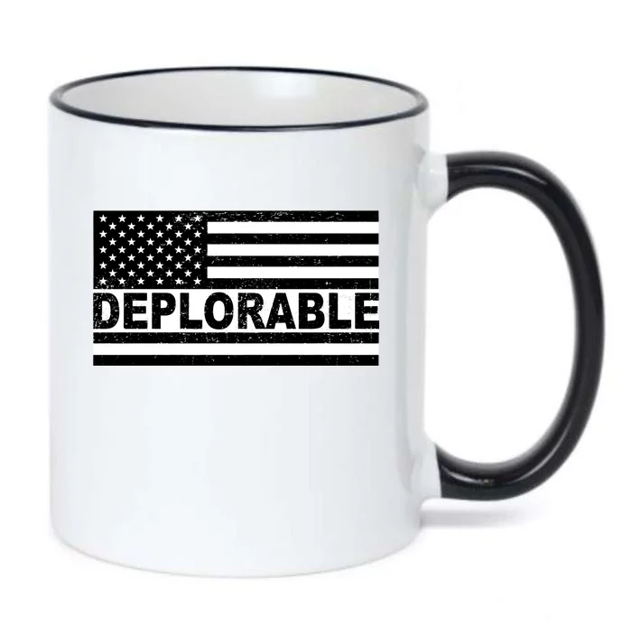 Deplorable American USA Flag Black Color Changing Mug