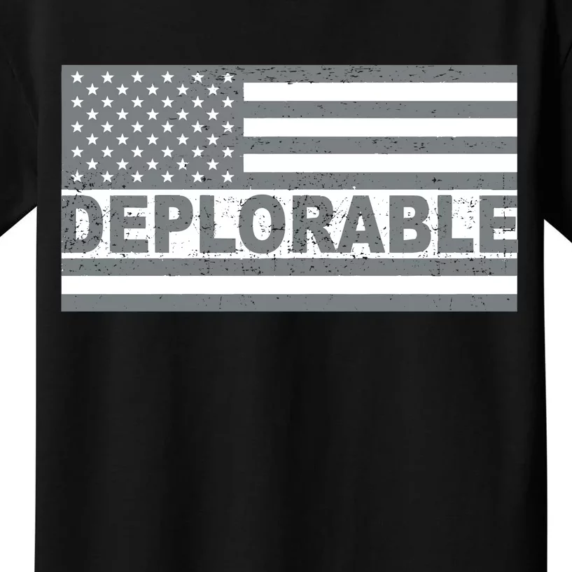 Deplorable American USA Flag Kids T-Shirt