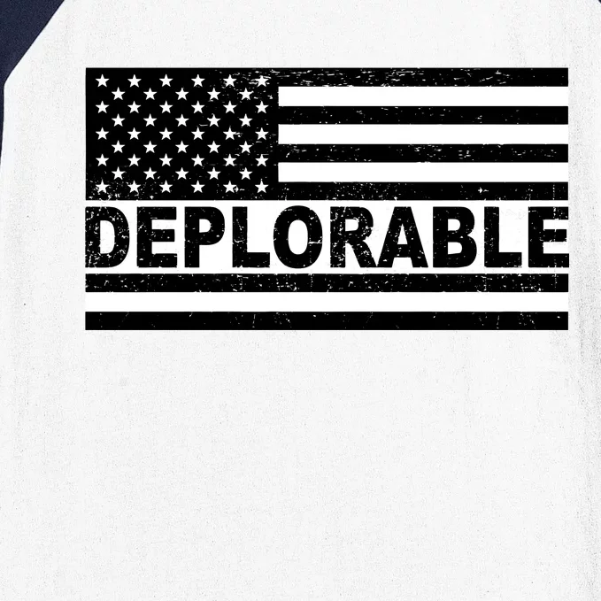 Deplorable American USA Flag Baseball Sleeve Shirt