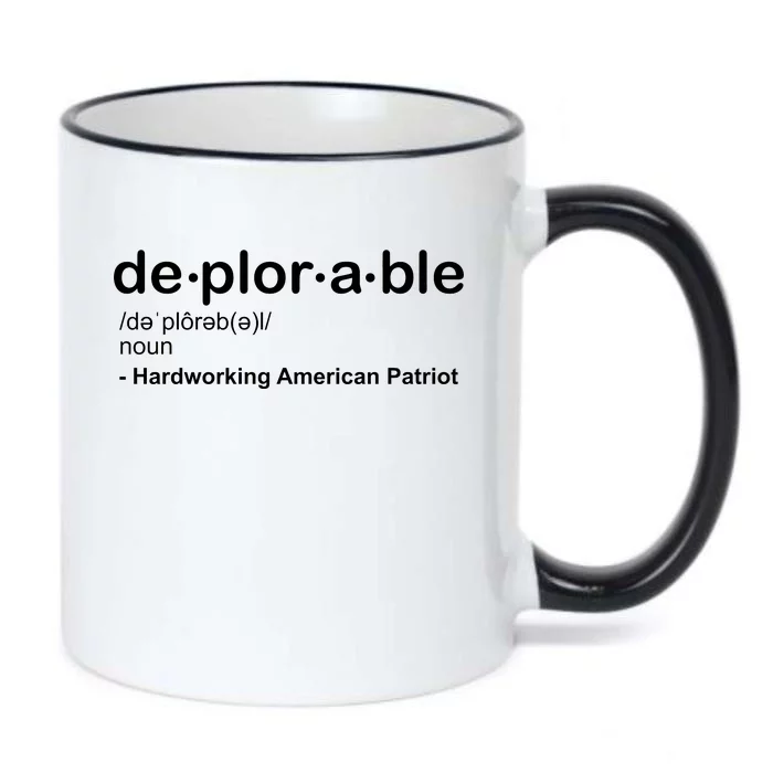 Deplorable Definition Hard Working American Donald Trump Black Color Changing Mug