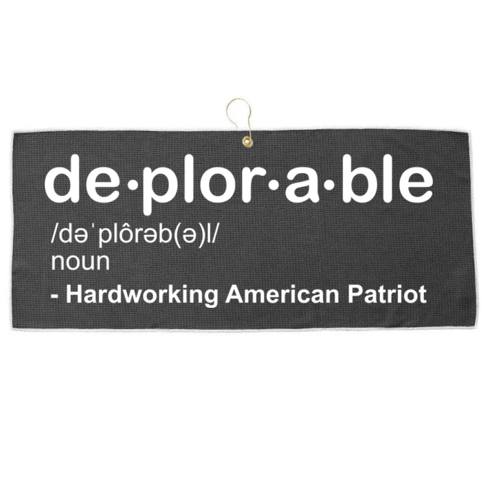 Deplorable Definition Hard Working American Donald Trump Large Microfiber Waffle Golf Towel