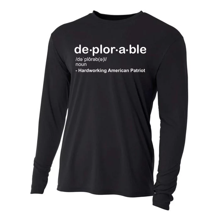 Deplorable Definition Hard Working American Donald Trump Cooling Performance Long Sleeve Crew