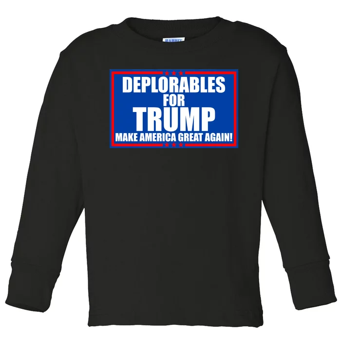 Deplorables For Trump Make America Great Again Toddler Long Sleeve Shirt