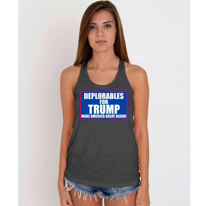 Deplorables For Trump Make America Great Again Women's Knotted Racerback Tank