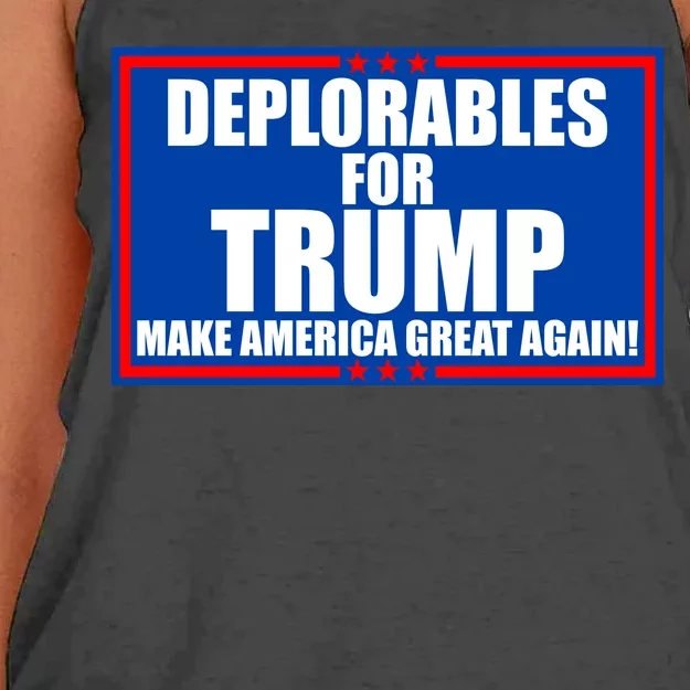 Deplorables For Trump Make America Great Again Women's Knotted Racerback Tank