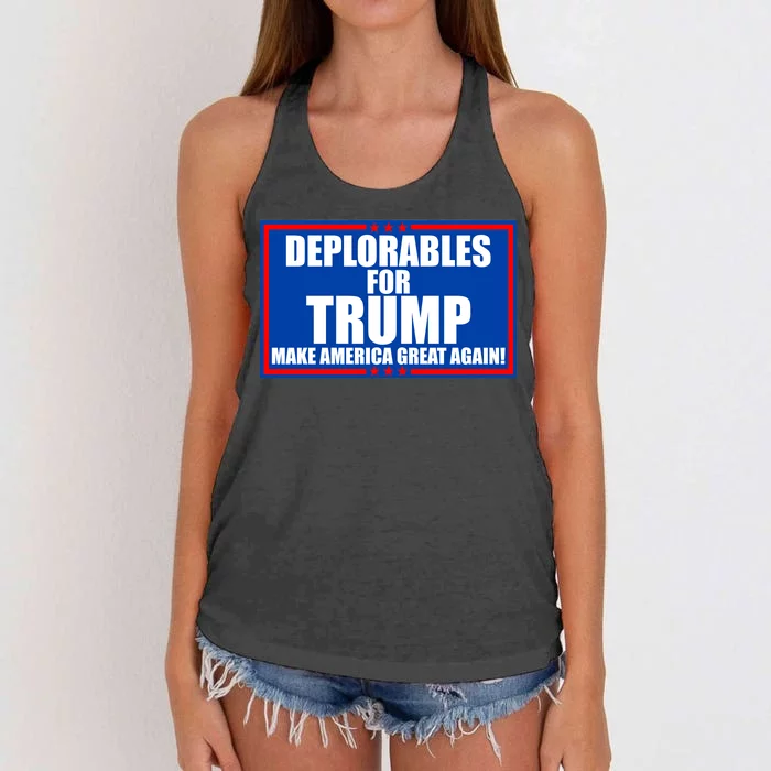 Deplorables For Trump Make America Great Again Women's Knotted Racerback Tank