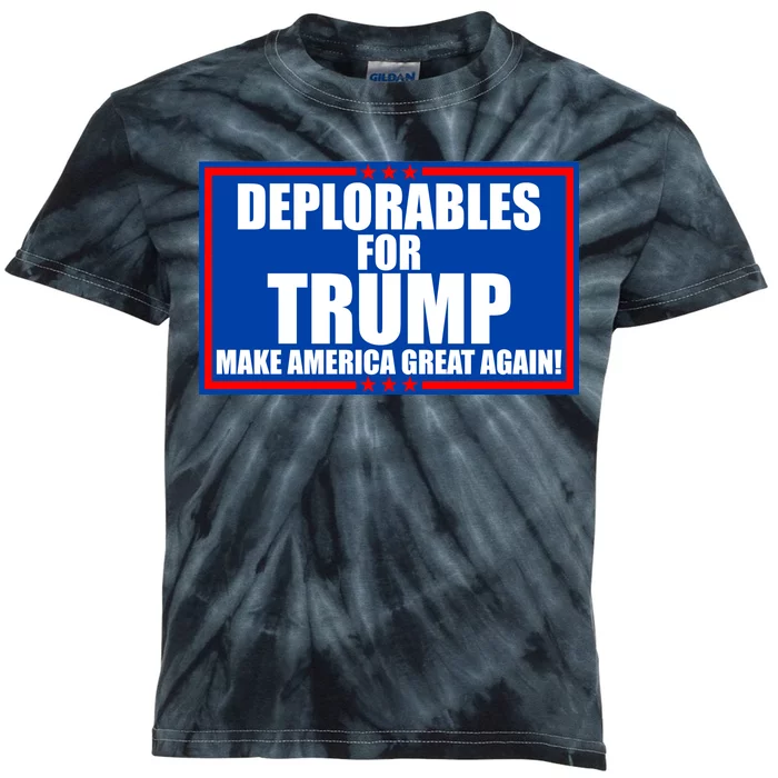 Deplorables For Trump Make America Great Again Kids Tie-Dye T-Shirt