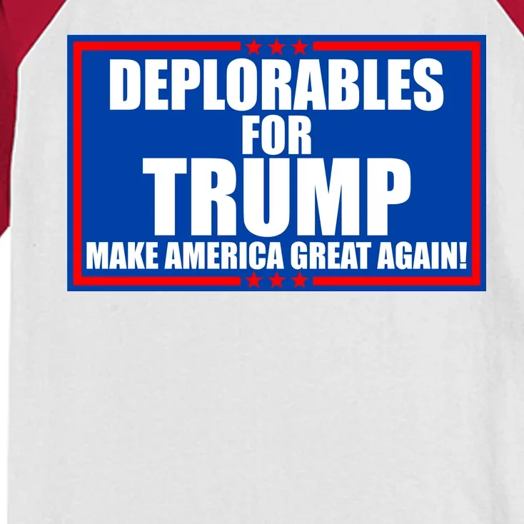 Deplorables For Trump Make America Great Again Kids Colorblock Raglan Jersey