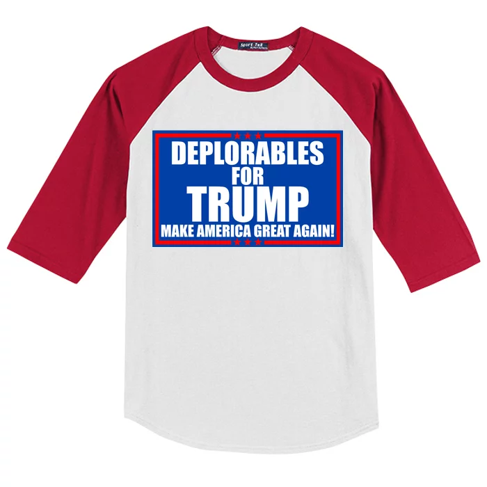 Deplorables For Trump Make America Great Again Kids Colorblock Raglan Jersey