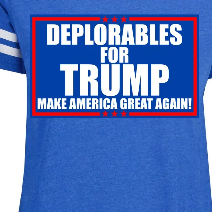 Deplorables For Trump Make America Great Again Enza Ladies Jersey Football T-Shirt