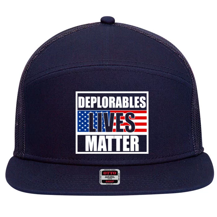 Deplorables Lives Matter USA Vote Trump 2020 7 Panel Mesh Trucker Snapback Hat