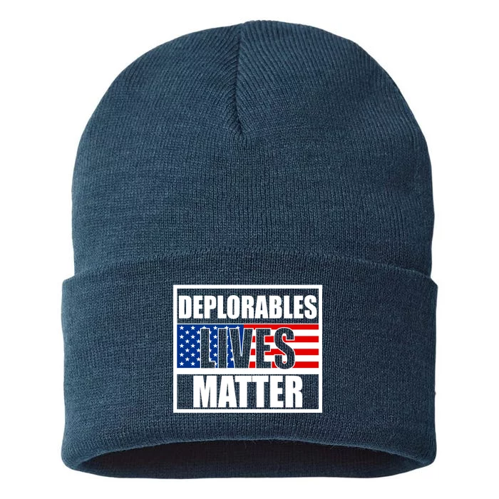 Deplorables Lives Matter USA Vote Trump 2020 Sustainable Knit Beanie