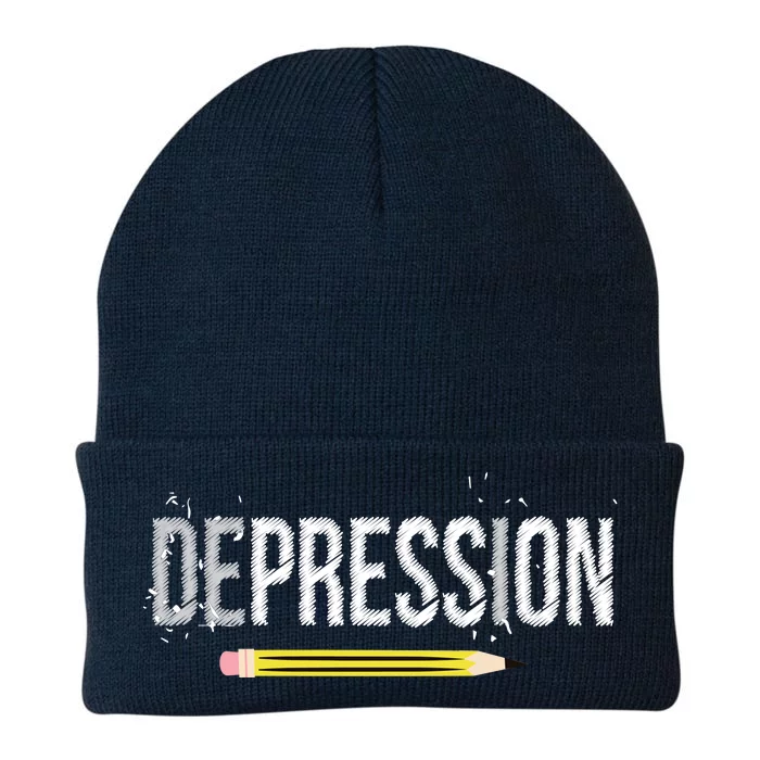 Depression Pencil Knit Cap Winter Beanie