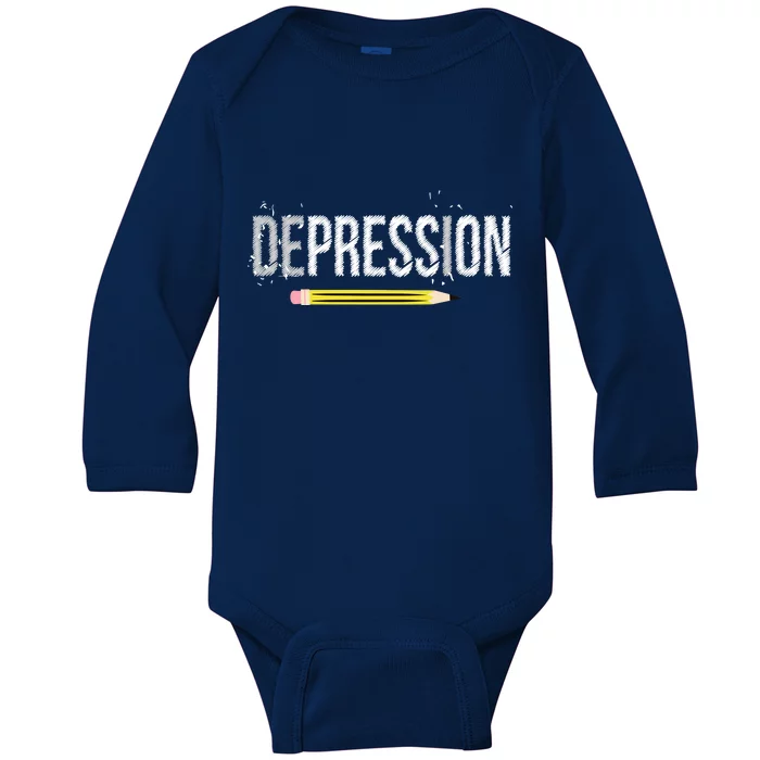 Depression Pencil Baby Long Sleeve Bodysuit