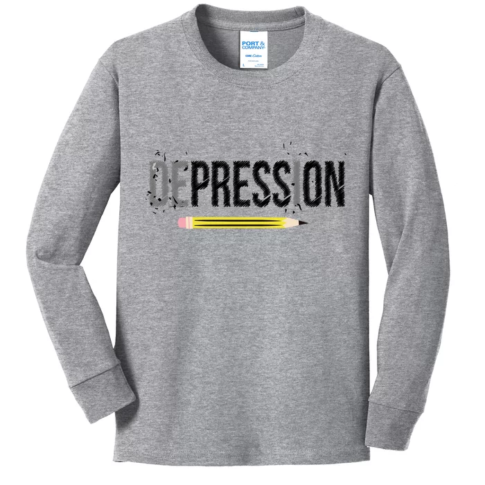 Depression Pencil Kids Long Sleeve Shirt