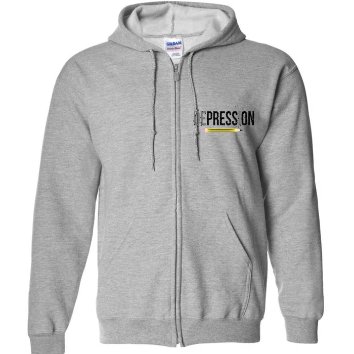 Depression Pencil Full Zip Hoodie