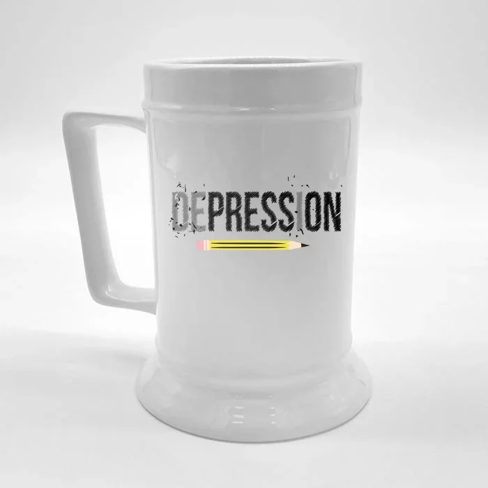 Depression Pencil Front & Back Beer Stein