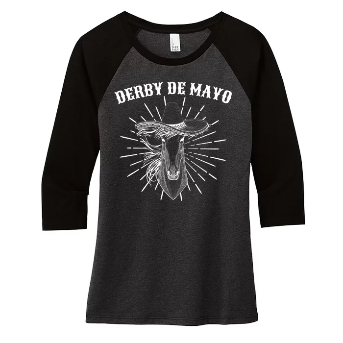 Derby De Mayo Horse Women's Tri-Blend 3/4-Sleeve Raglan Shirt