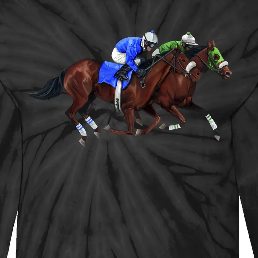 Derby Horse Racing Tie-Dye Long Sleeve Shirt