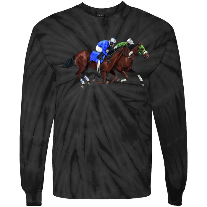 Derby Horse Racing Tie-Dye Long Sleeve Shirt