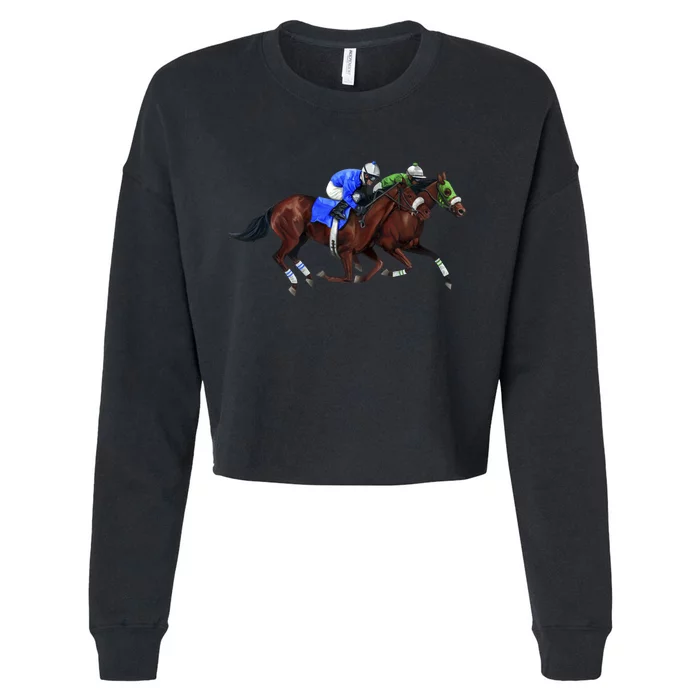 Derby Horse Racing Cropped Pullover Crew