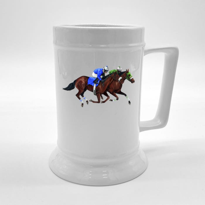 Derby Horse Racing Front & Back Beer Stein