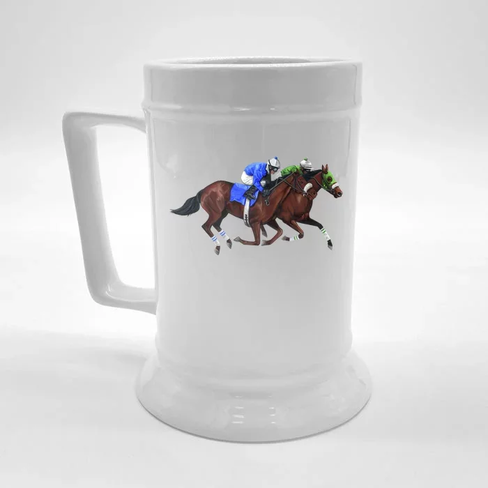 Derby Horse Racing Front & Back Beer Stein