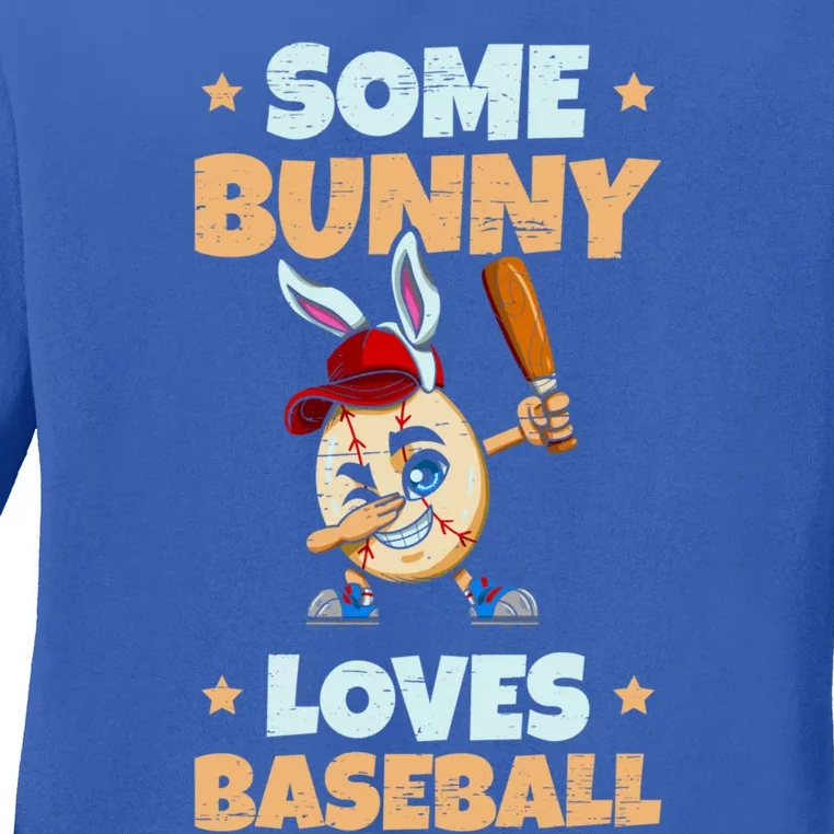 Dabbing Easter Some Bunny Loves Baseball Rabbit Cap Egg Gift Ladies Long Sleeve Shirt