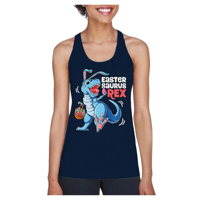 Dinosaur Easter Saurus T Rex Bunny Gifts Egg Premium Women's Racerback Tank