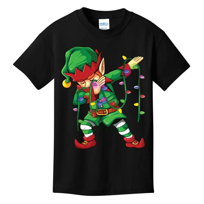 Dabbing Elf Shirts Costume Christmas Squad Kids T-Shirt