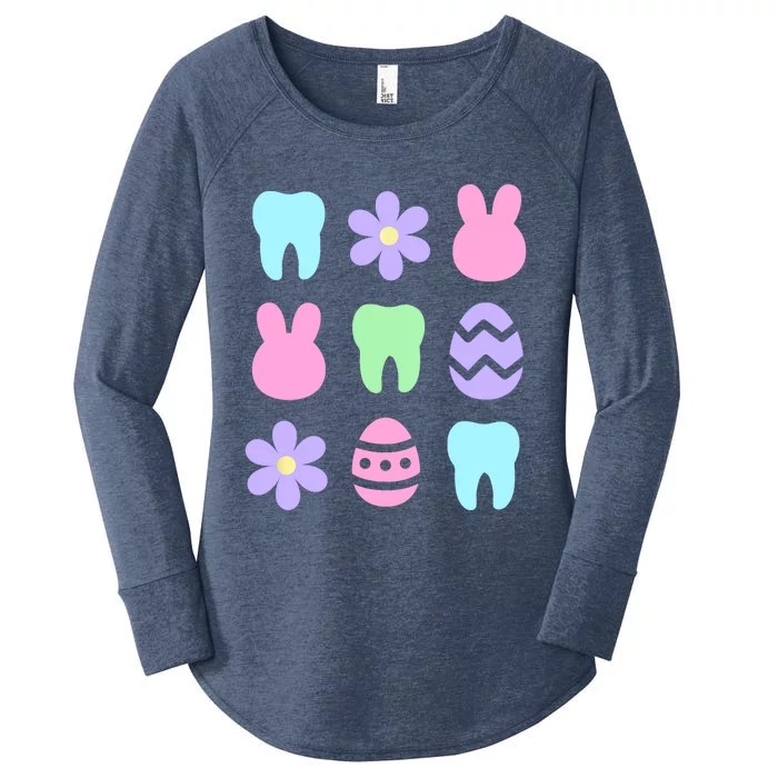 Dental Easter Spring Women's Perfect Tri Tunic Long Sleeve Shirt