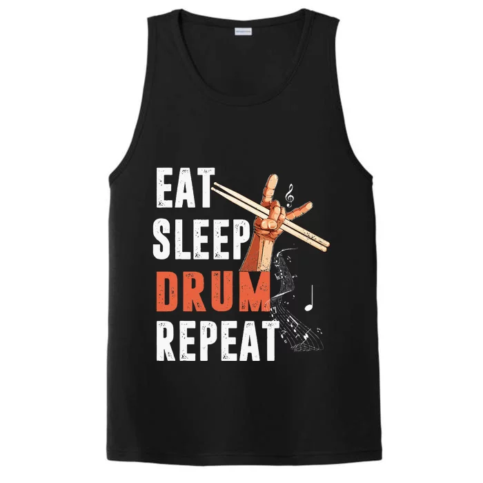 Drummer Eat Sleep Drum Repeat Drum Kit Musician Gifts Performance Tank