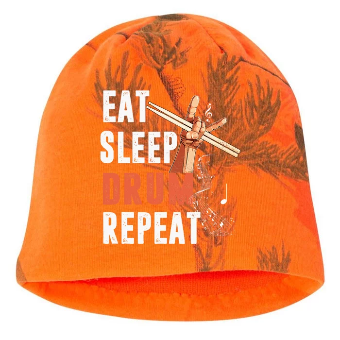 Drummer Eat Sleep Drum Repeat Drum Kit Musician Gifts Kati - Camo Knit Beanie