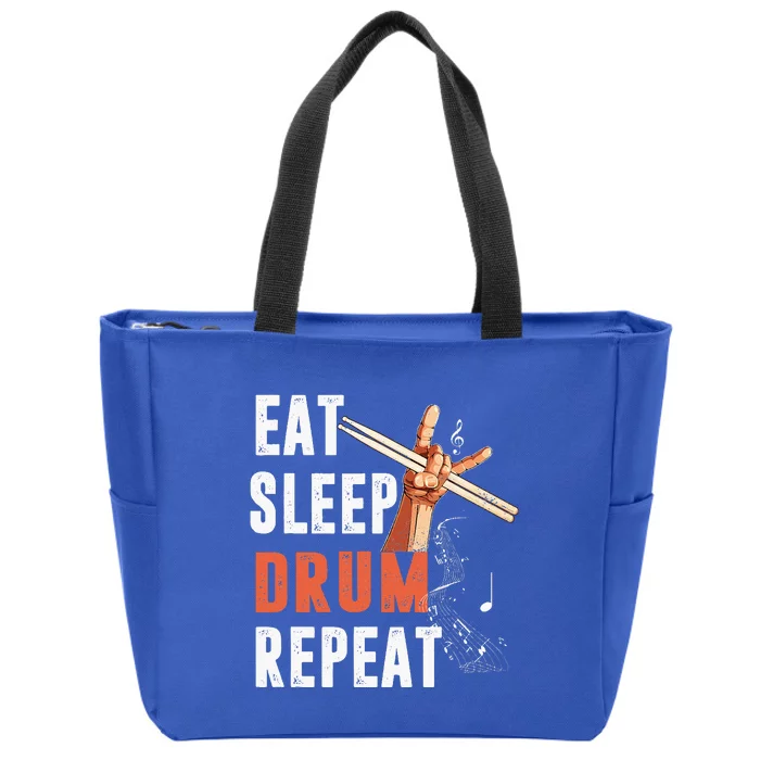 Drummer Eat Sleep Drum Repeat Drum Kit Musician Gifts Zip Tote Bag