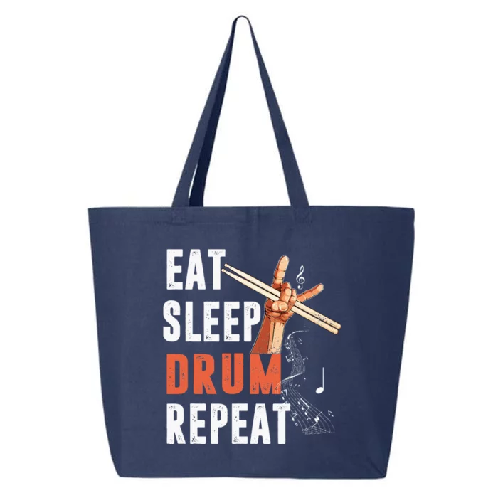 Drummer Eat Sleep Drum Repeat Drum Kit Musician Gifts 25L Jumbo Tote