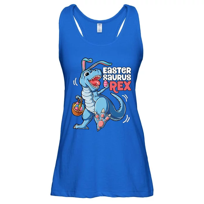 Dinosaur Easter Saurus T Rex Eggs Bunny Ears Gift Ladies Essential Flowy Tank