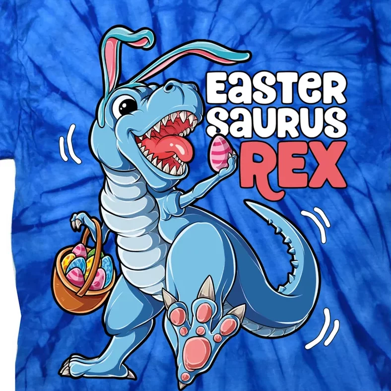 Dinosaur Easter Saurus T Rex Eggs Bunny Ears Gift Tie-Dye T-Shirt